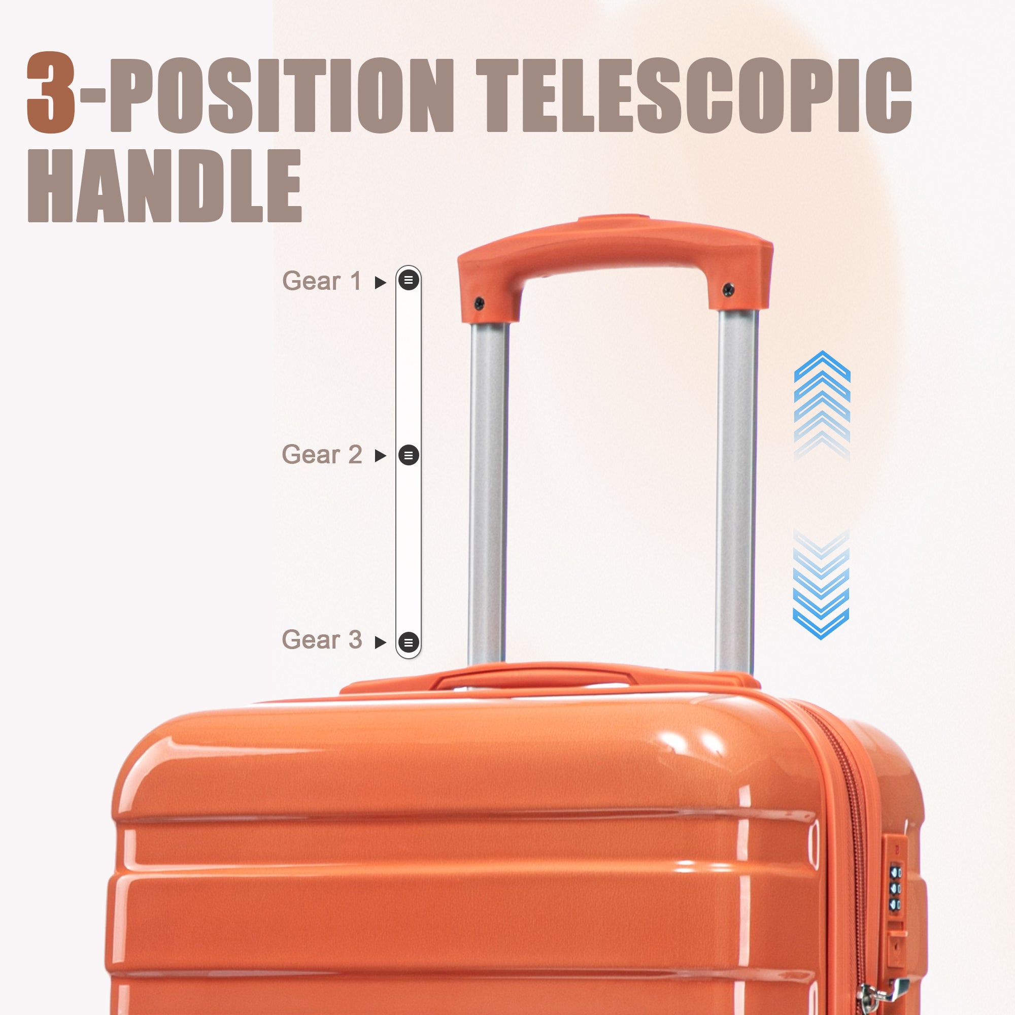 2 Pc PC Spinner Wheel Luggage Set with Gradient Color and Lock