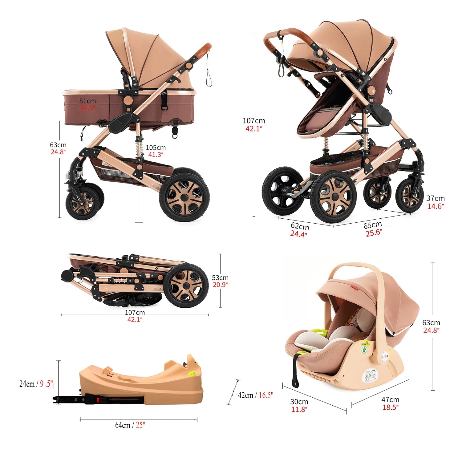 Infant Car Seat Combo Stroller Travel System