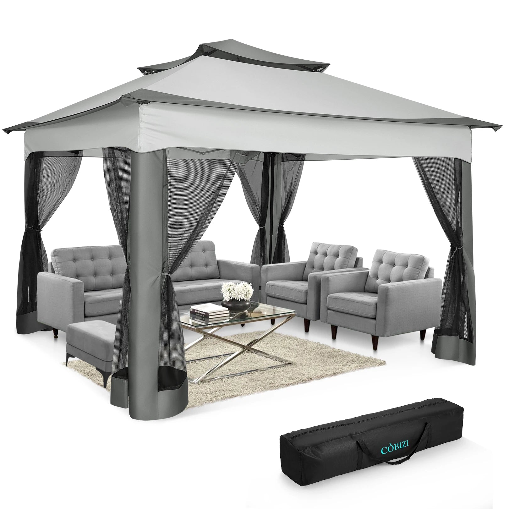 Pop Up Gazebo Pavilion With Mosquito Netting