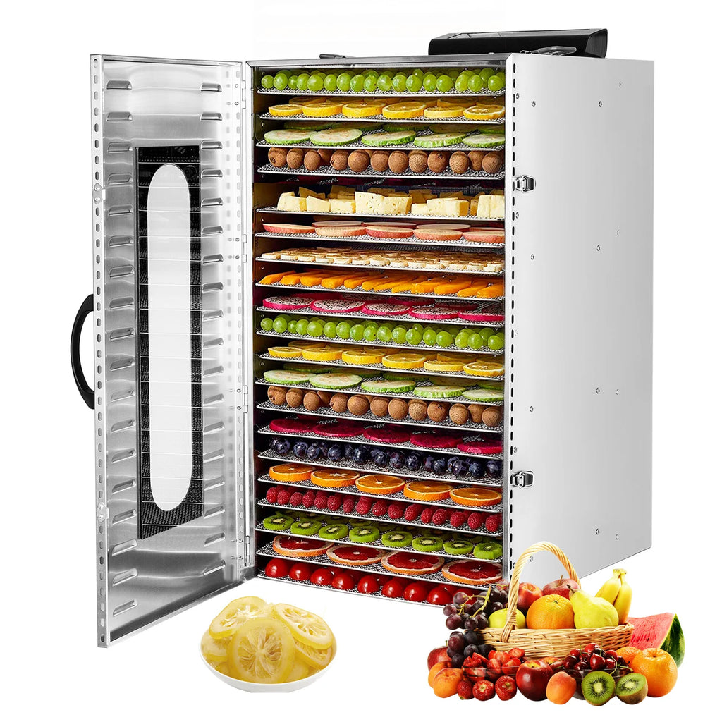 Commercial Grade Food Dehydrator, Stainless Steel 20 Trays