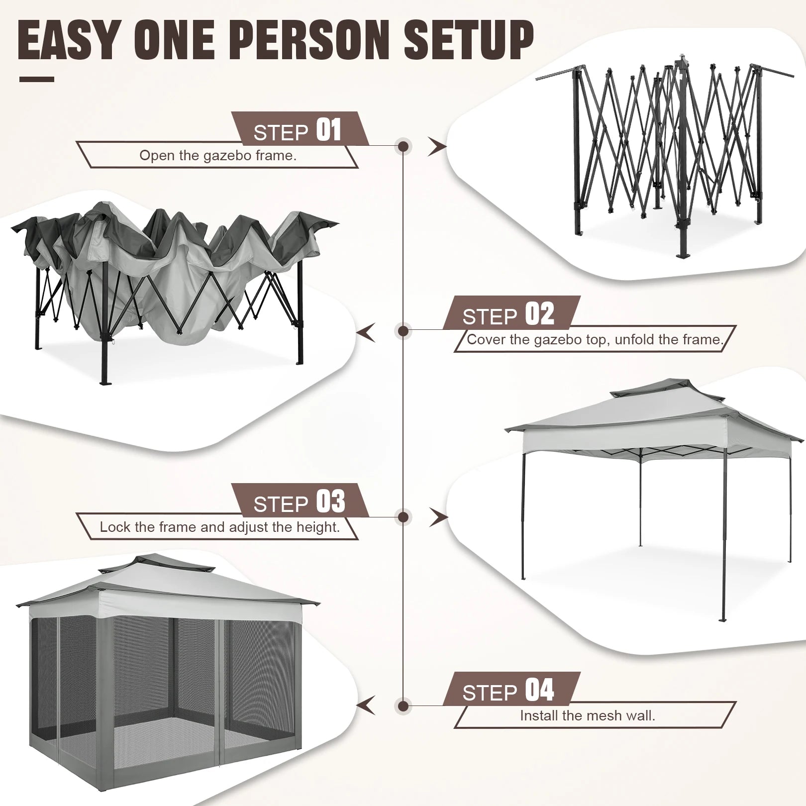 Pop Up Gazebo Pavilion With Mosquito Netting