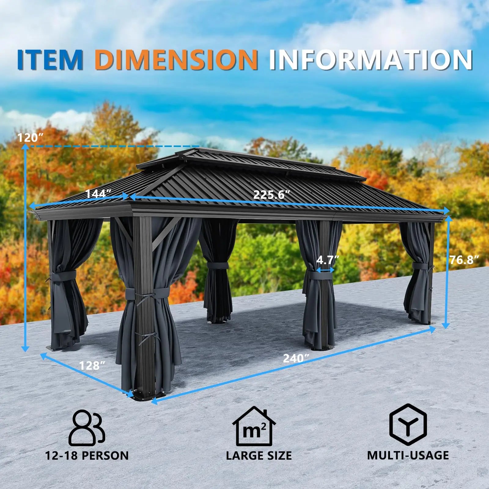 Hardtop Gazebo with Metal Roof
