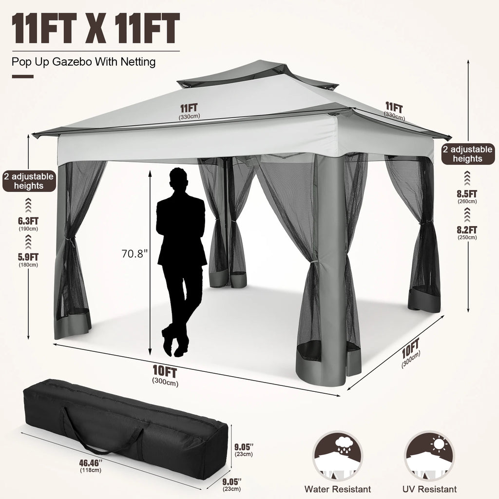 Pop Up Gazebo Pavilion With Mosquito Netting
