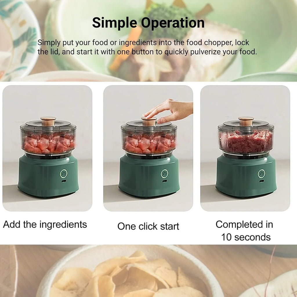 Mini Electric Food Processor, Garlic Chopper, Vegetable Mincer