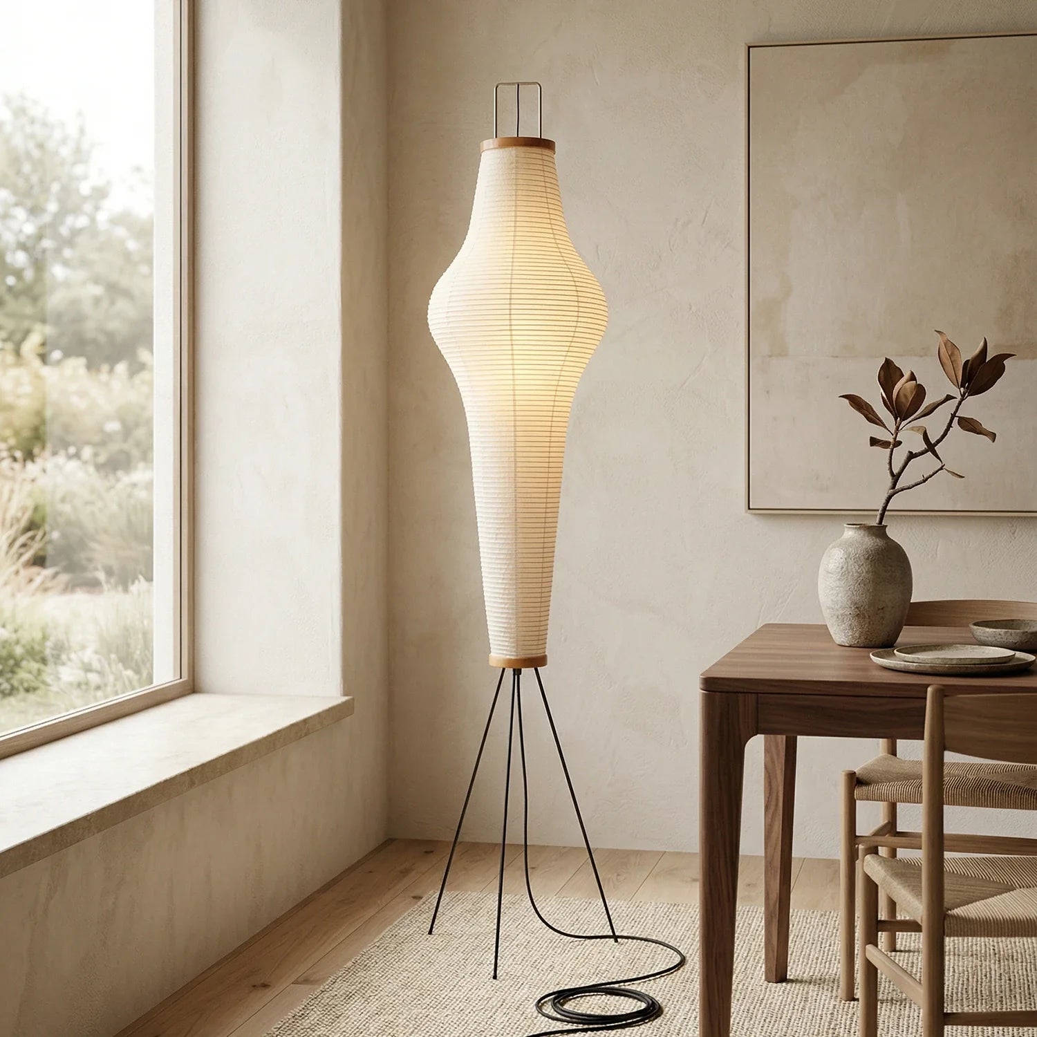 Rice Paper Minimalist Paper Floor Lamp