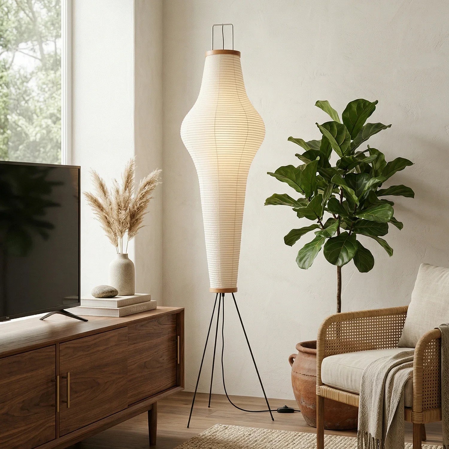 Rice Paper Minimalist Paper Floor Lamp