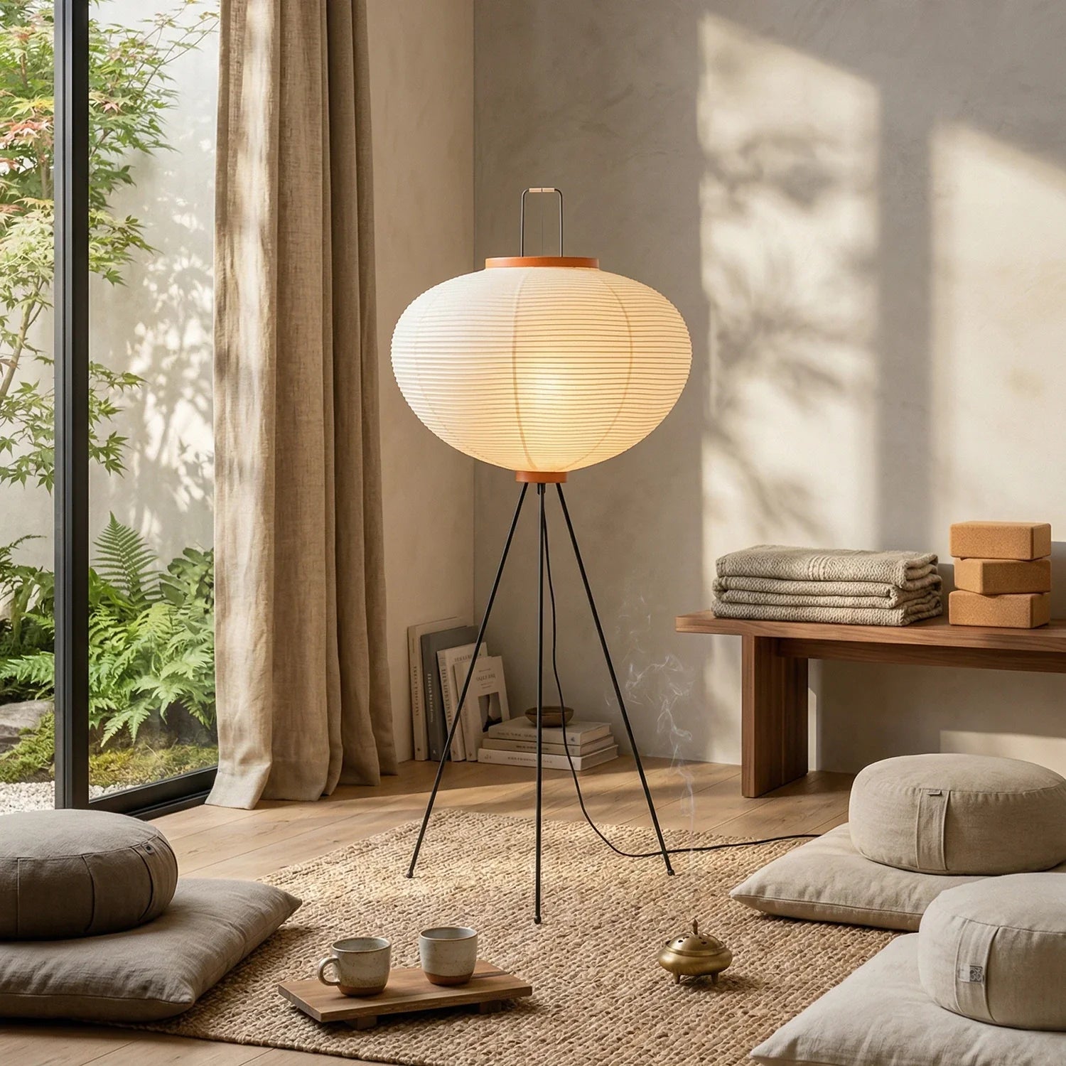 Rice Paper Minimalist Paper Floor Lamp