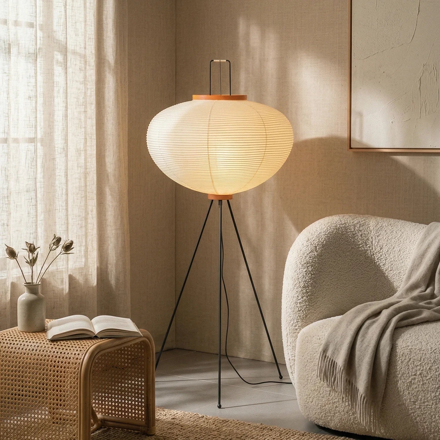 Rice Paper Minimalist Paper Floor Lamp