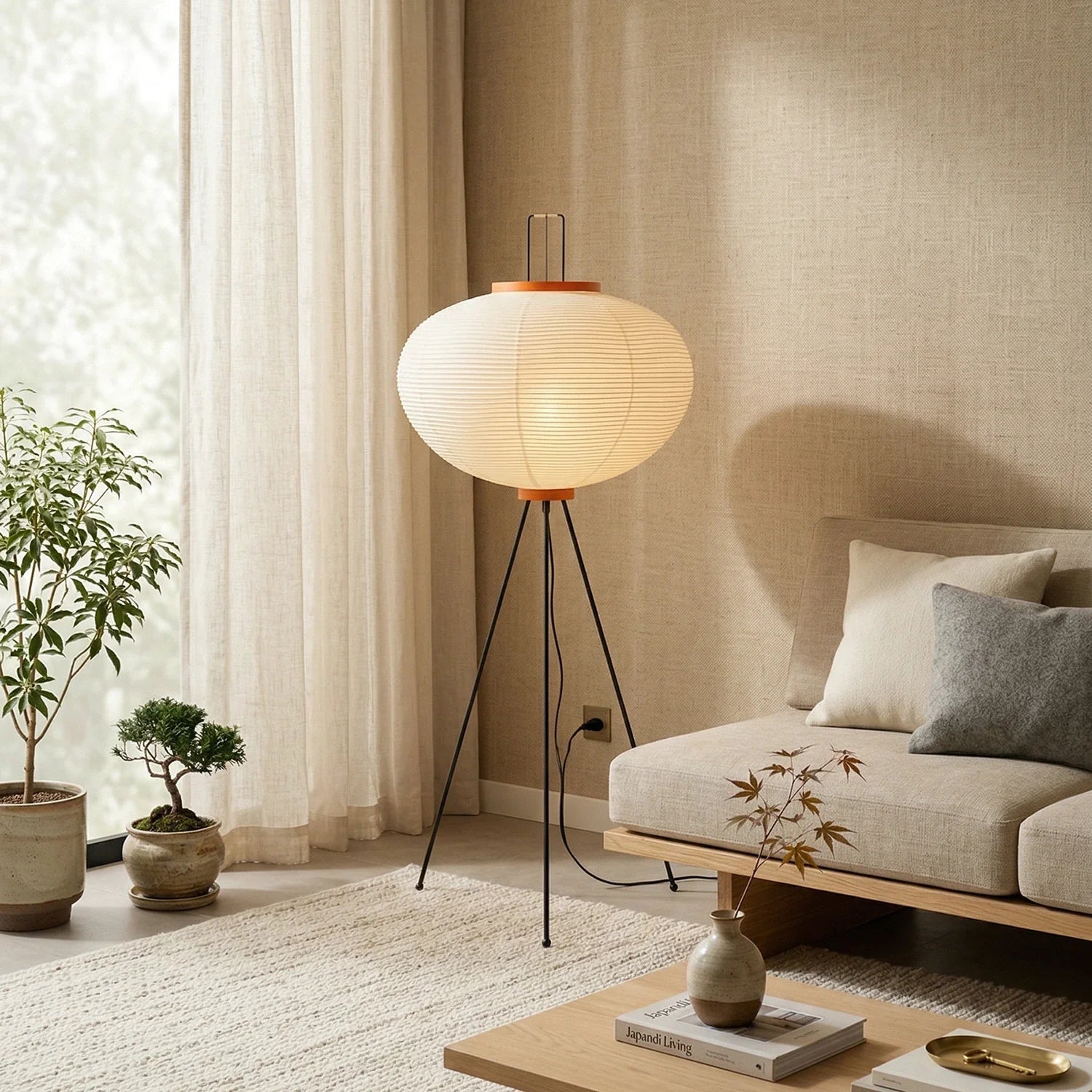 Rice Paper Minimalist Paper Floor Lamp