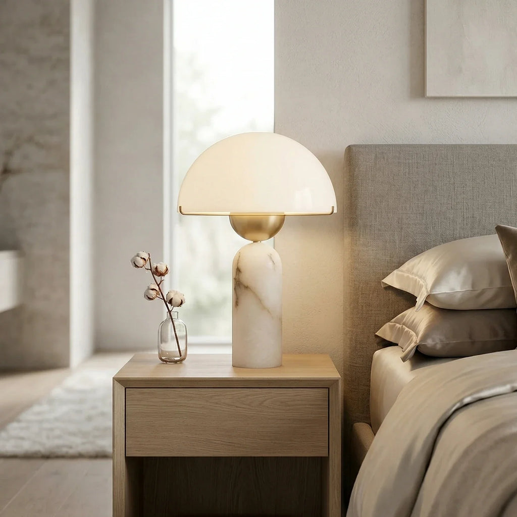 Alabaster Peono Dome Table Lamp