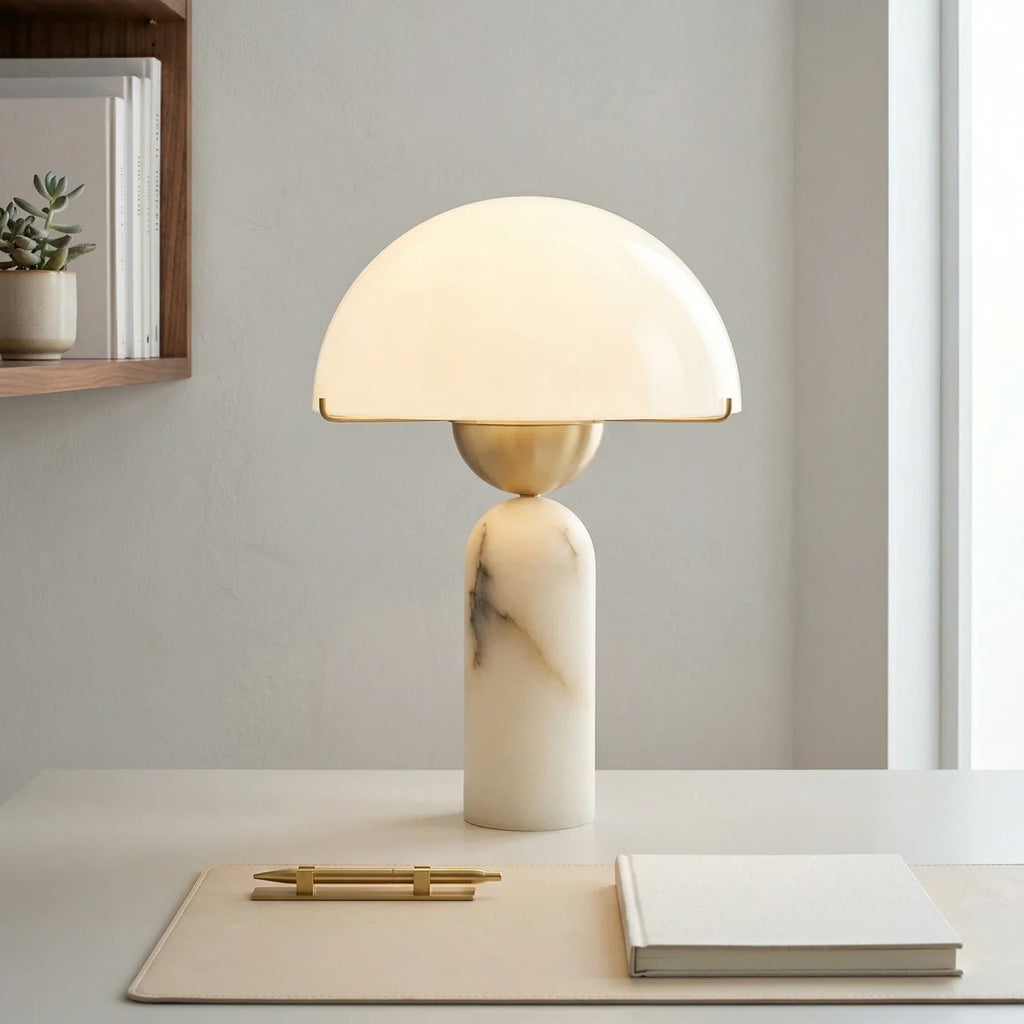 Alabaster Peono Dome Table Lamp