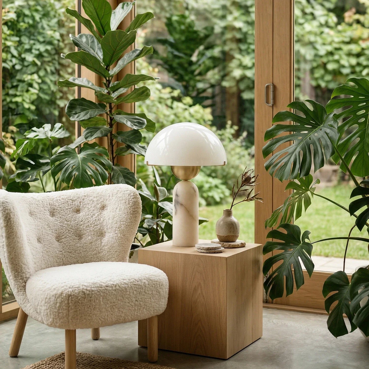 Alabaster Peono Dome Table Lamp