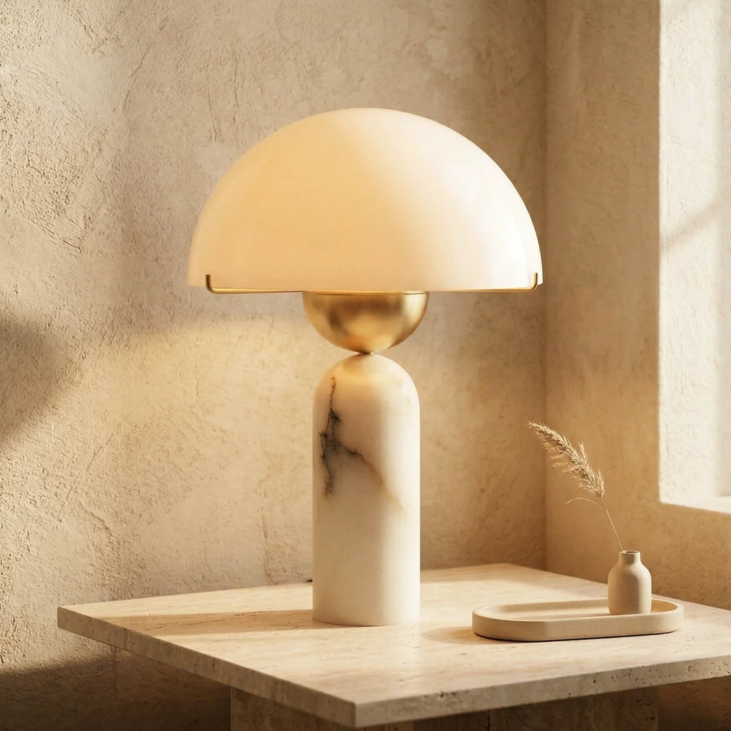Alabaster Peono Dome Table Lamp