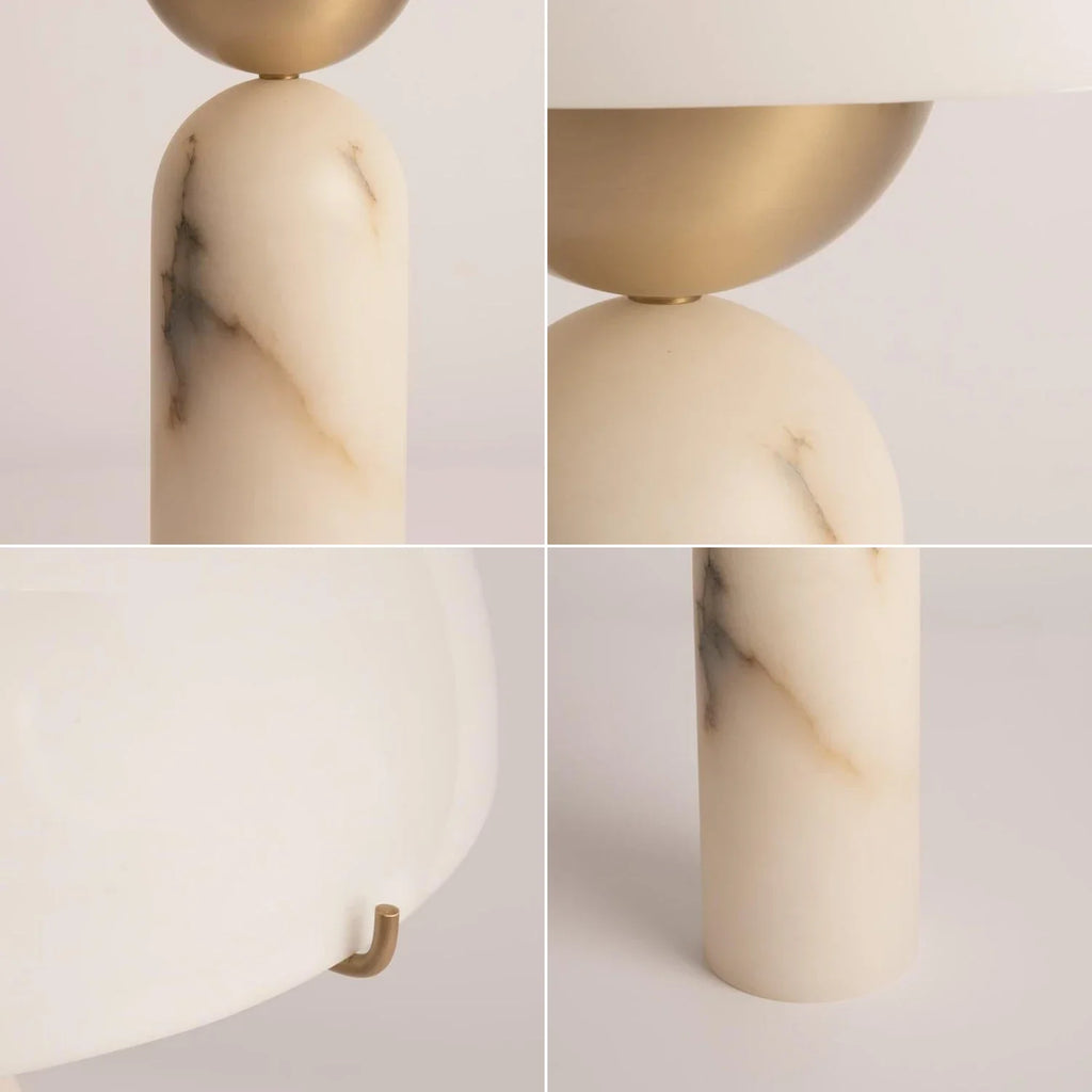 Alabaster Peono Dome Table Lamp
