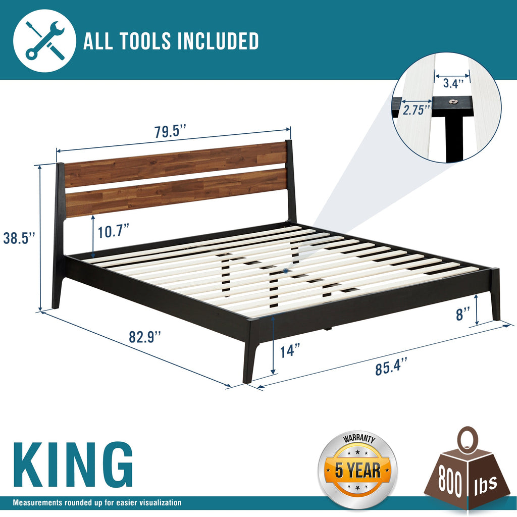 Callisto Solid Wood Bed Frame