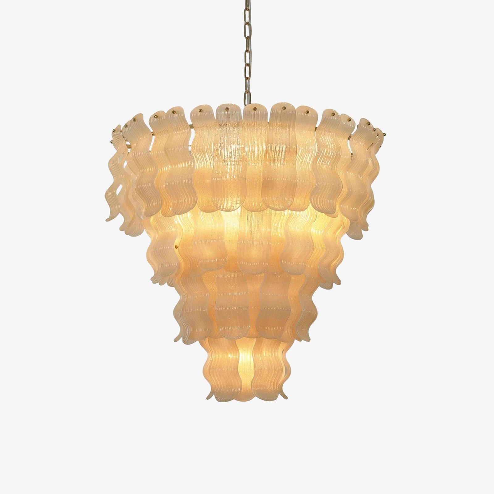 Frosted Wave Layered Glass Chandelier