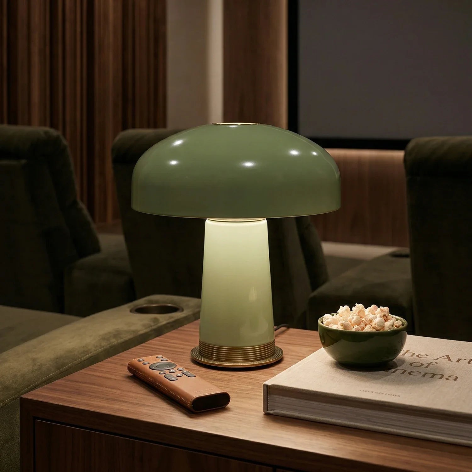 Glass Mushroom Dome Table Lamp