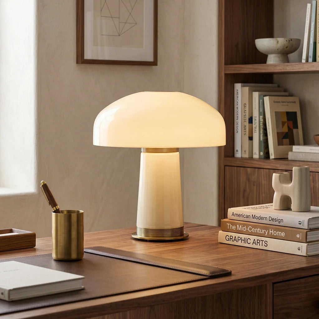Glass Mushroom Dome Table Lamp