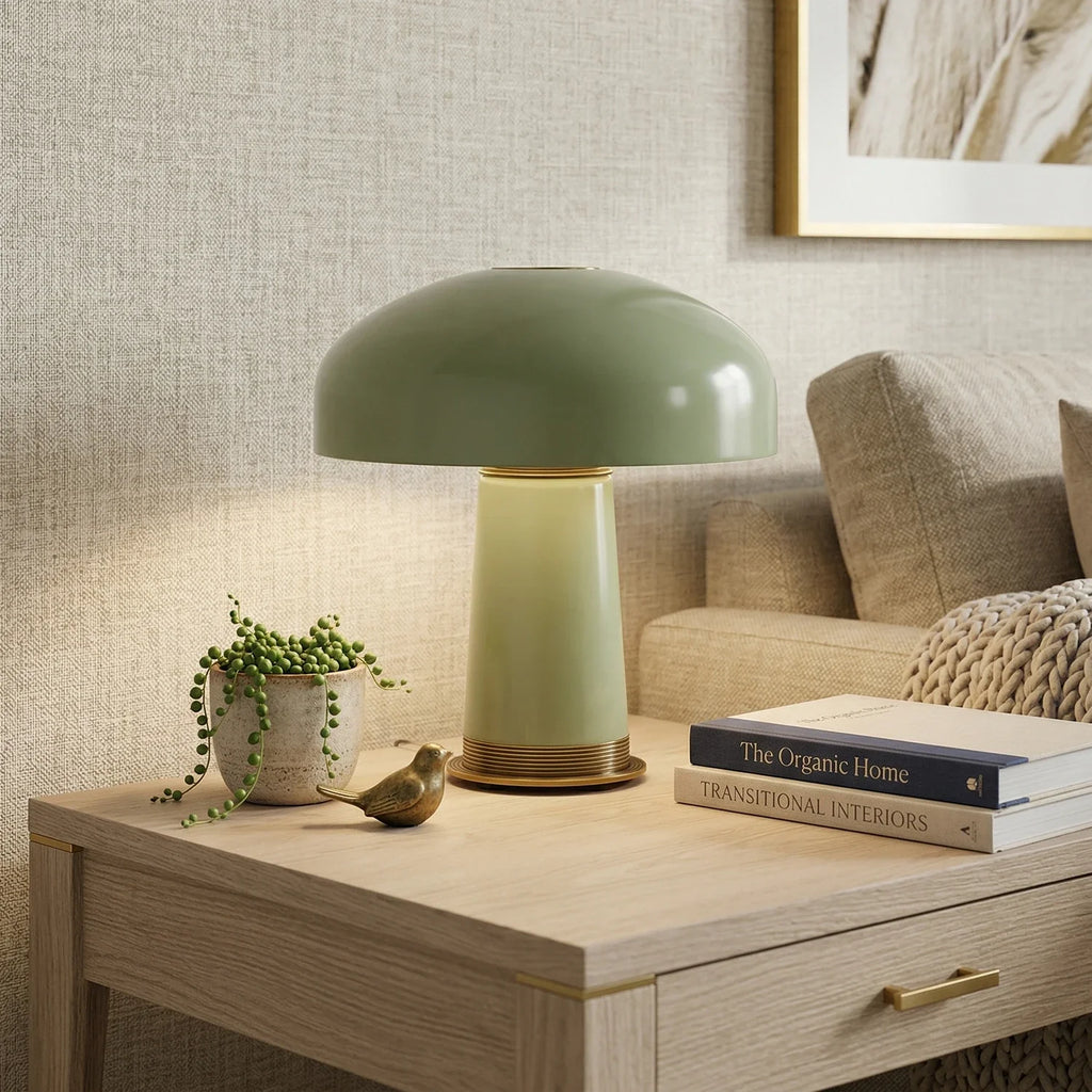 Glass Mushroom Dome Table Lamp