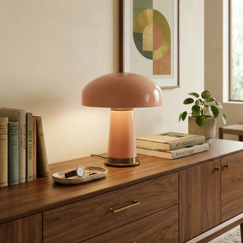 Glass Mushroom Dome Table Lamp