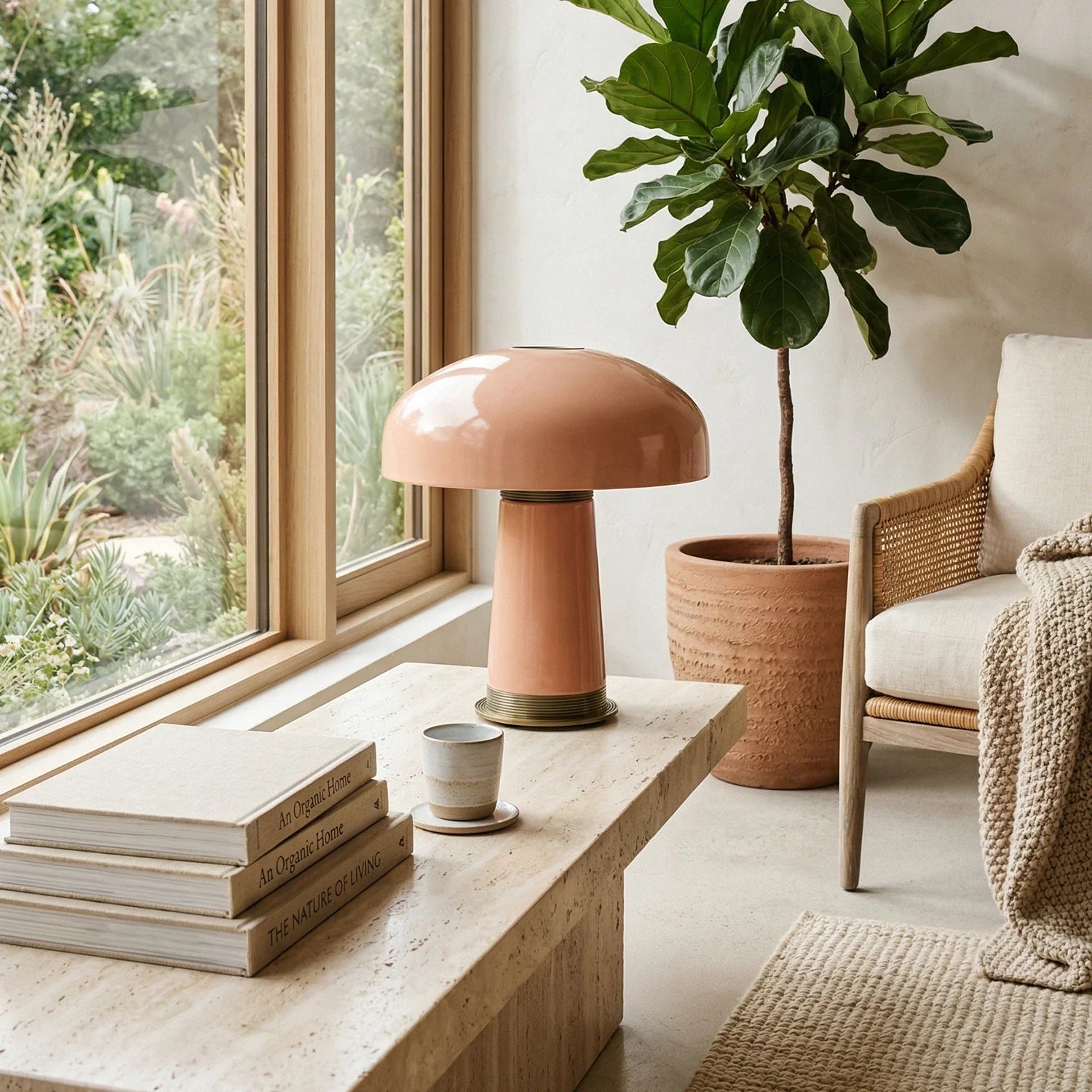 Glass Mushroom Dome Table Lamp