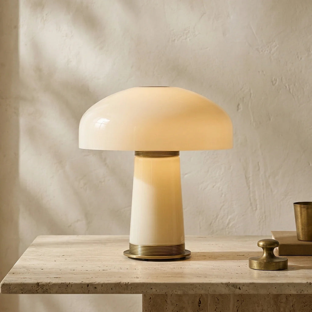 Glass Mushroom Dome Table Lamp