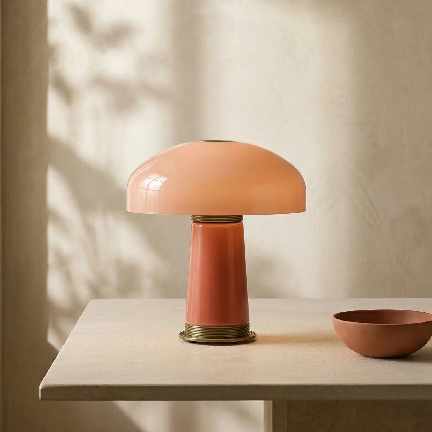 Glass Mushroom Dome Table Lamp