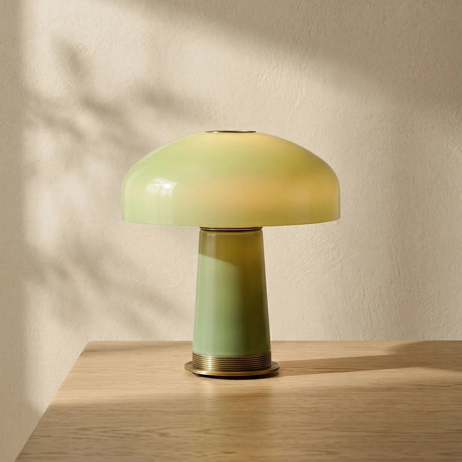 Glass Mushroom Dome Table Lamp