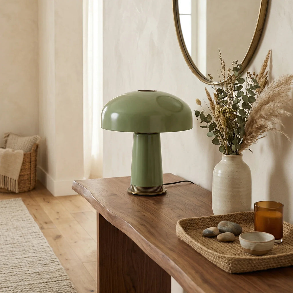 Glass Mushroom Dome Table Lamp