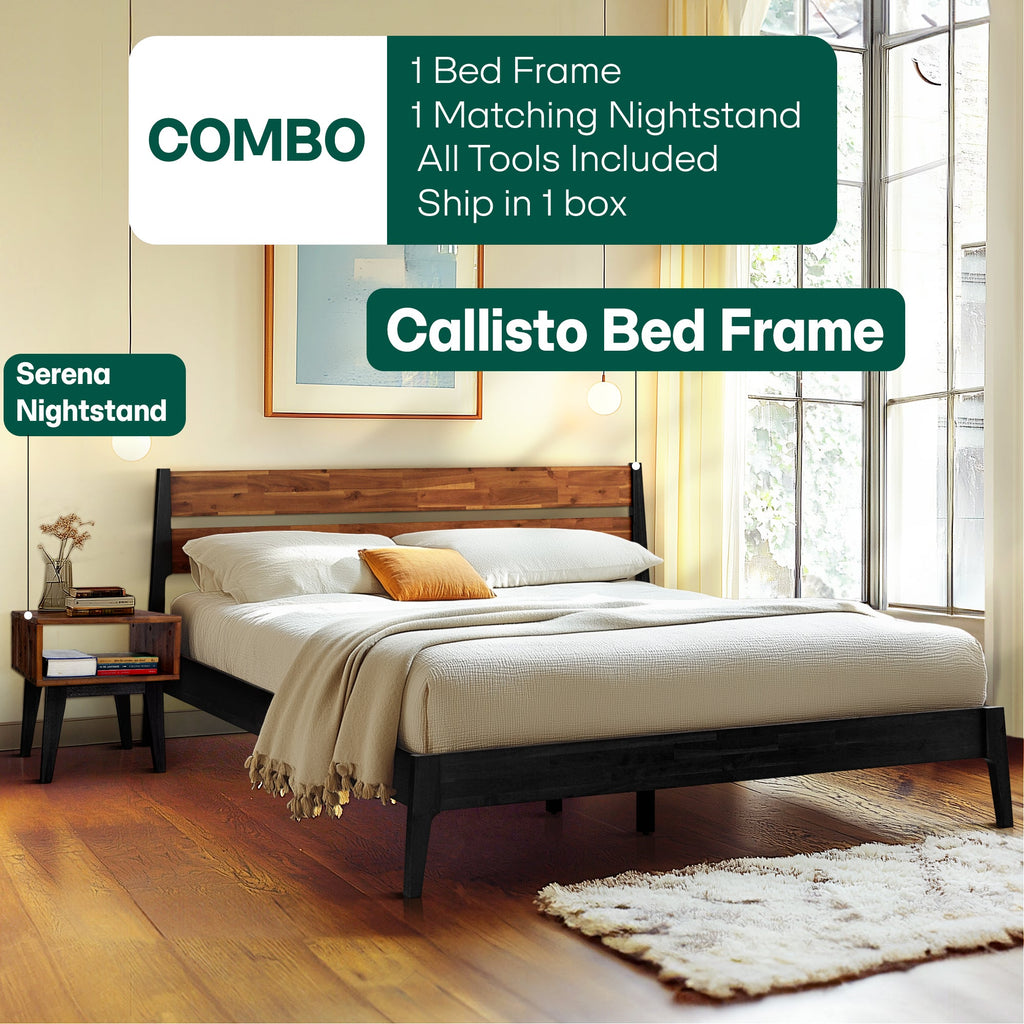 Callisto Solid Wood Bed Frame