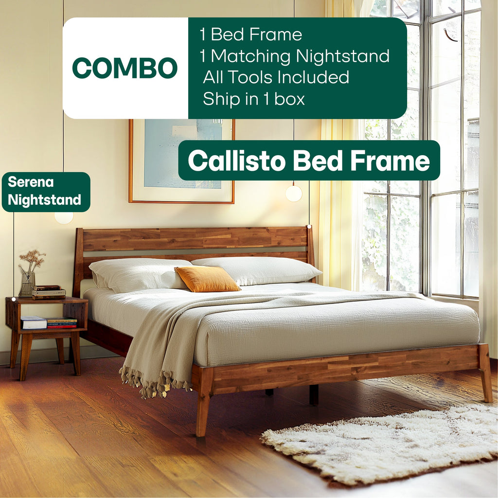 Callisto Solid Wood Bed Frame
