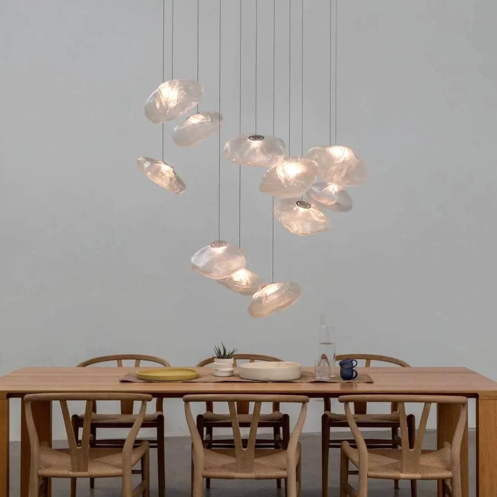 Halo Round Faceted Glass Chandelier