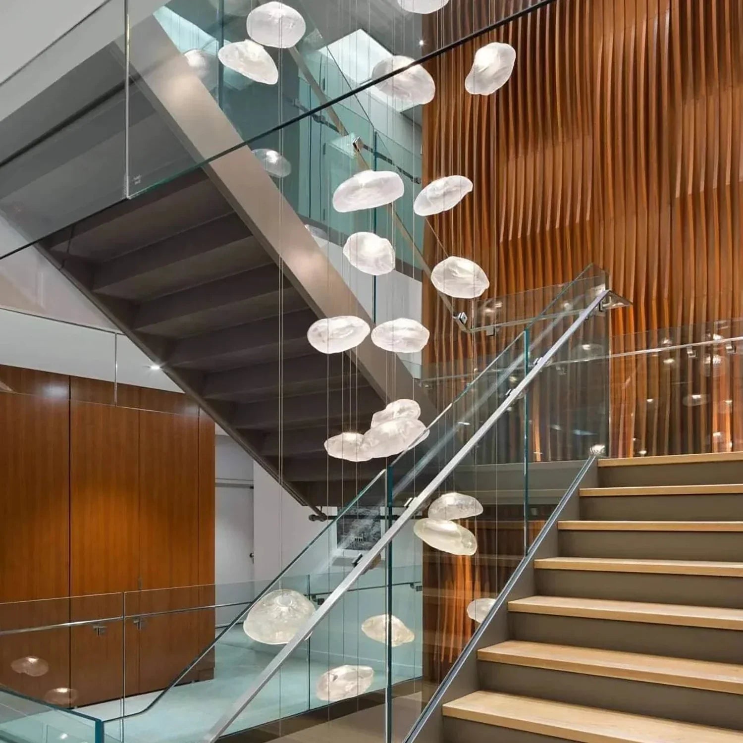 Halo Round Faceted Glass Chandelier