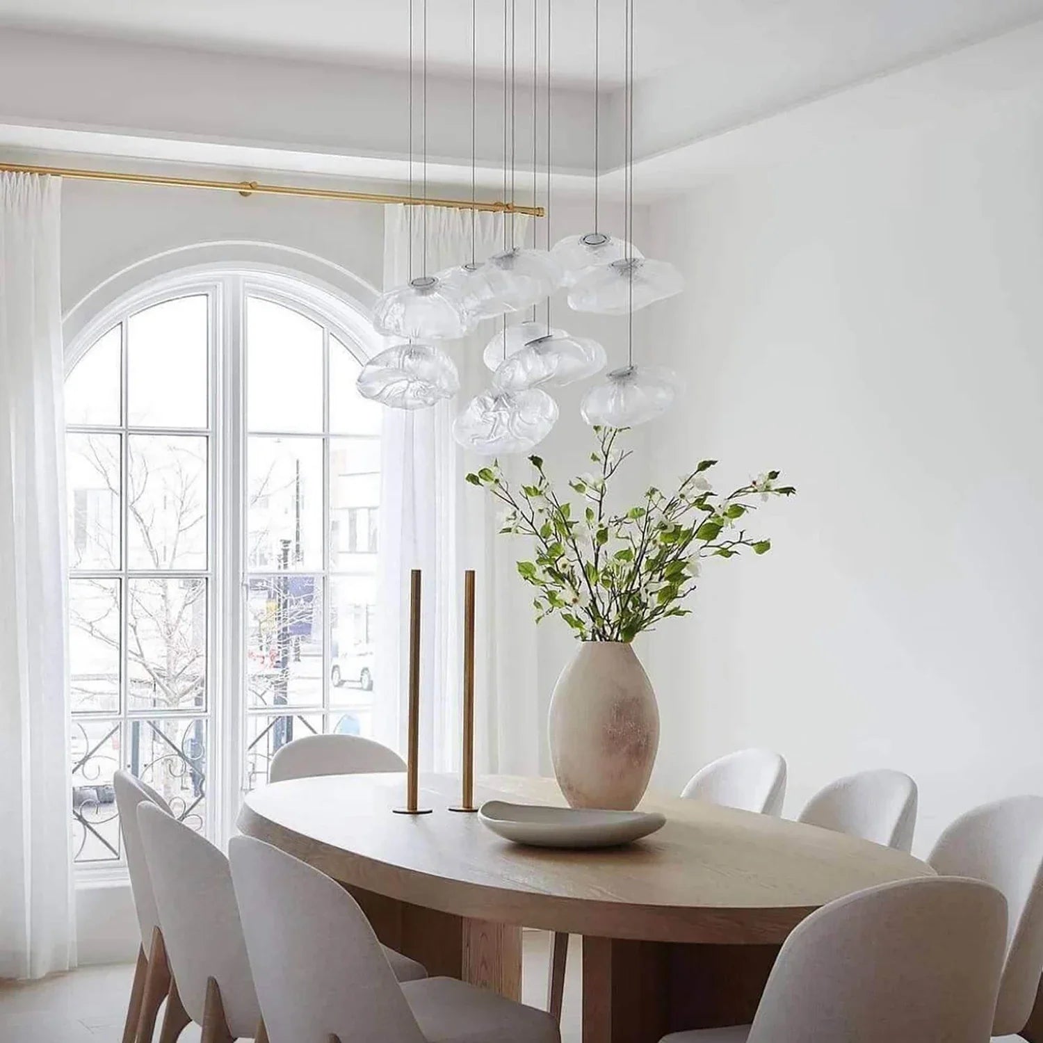 Halo Round Faceted Glass Chandelier