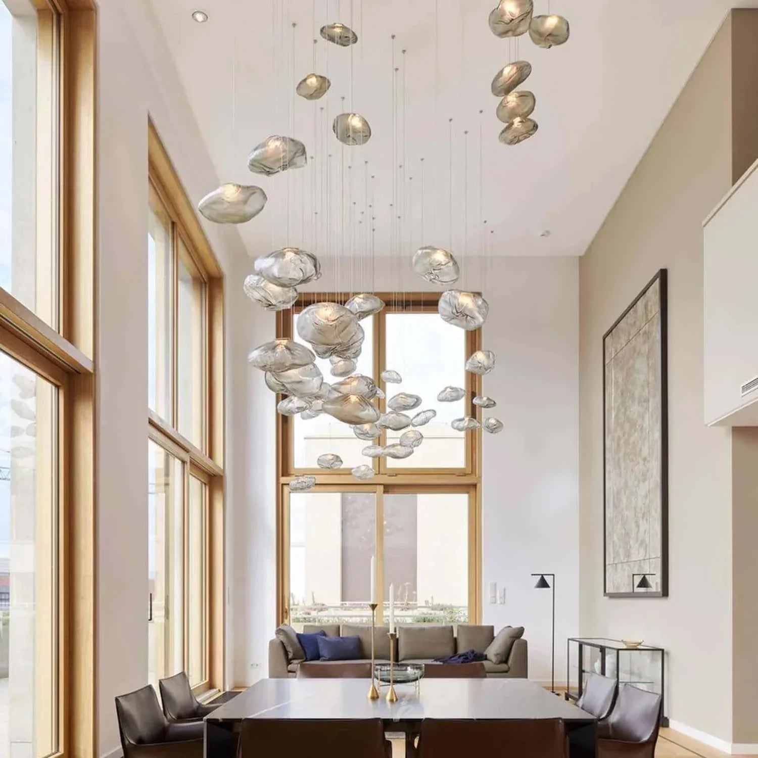 Halo Round Faceted Glass Chandelier