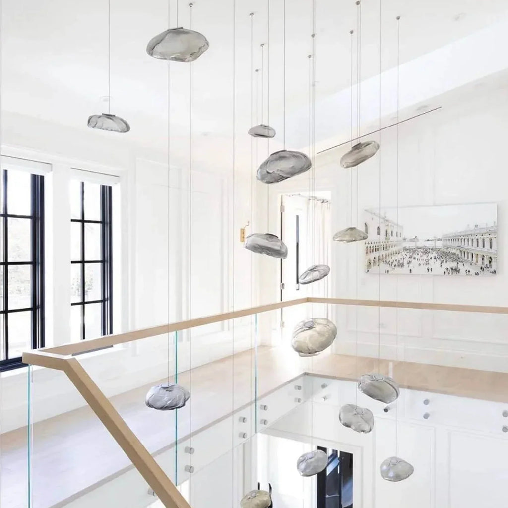 Halo Round Faceted Glass Chandelier