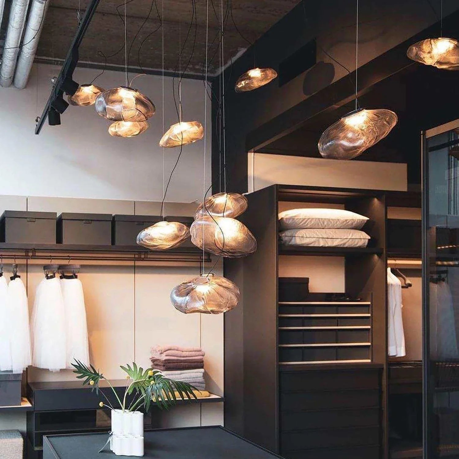 Halo Round Faceted Glass Chandelier