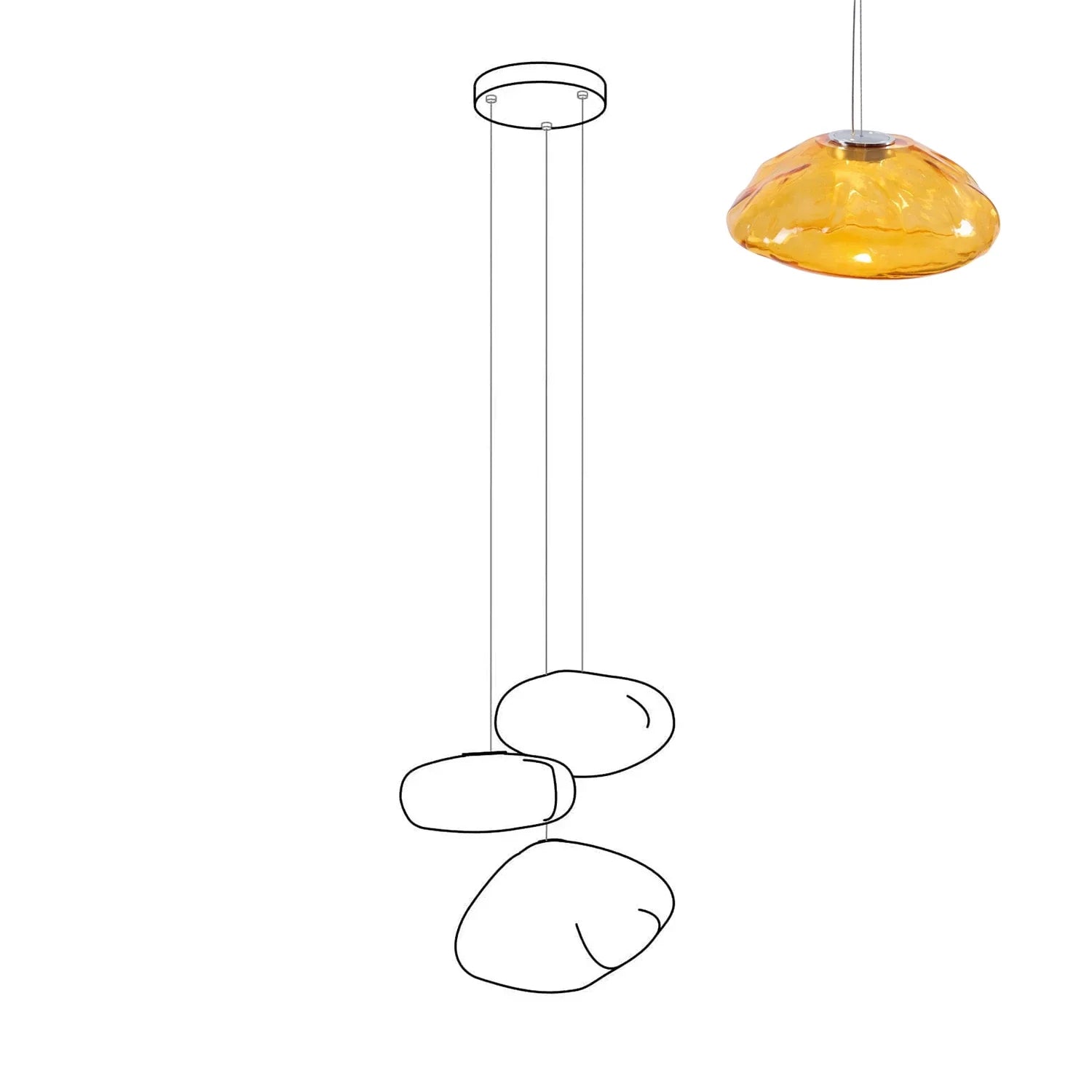 Halo Round Faceted Glass Chandelier