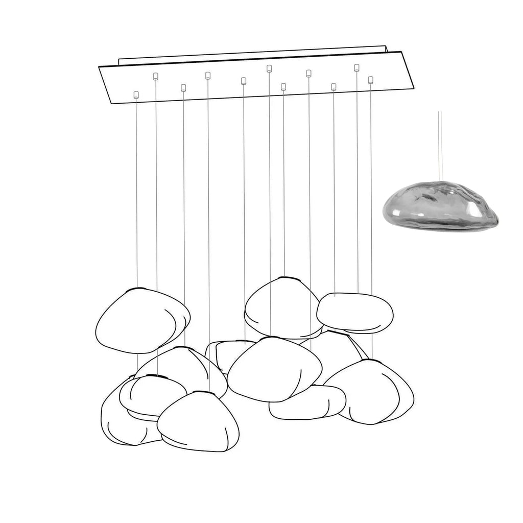Halo Round Faceted Glass Chandelier