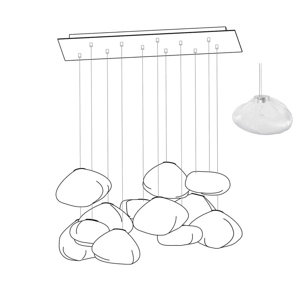 Halo Round Faceted Glass Chandelier