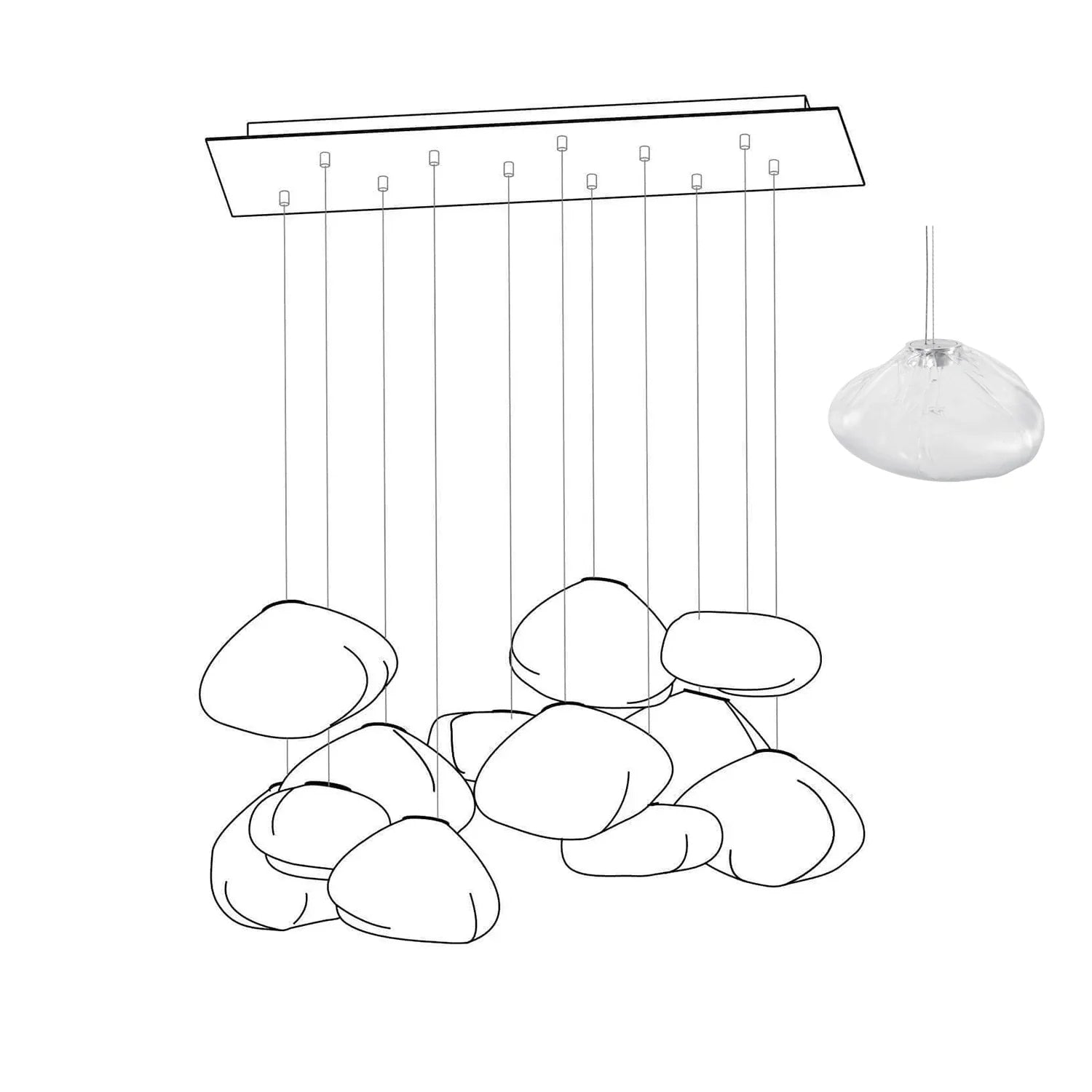 Halo Round Faceted Glass Chandelier