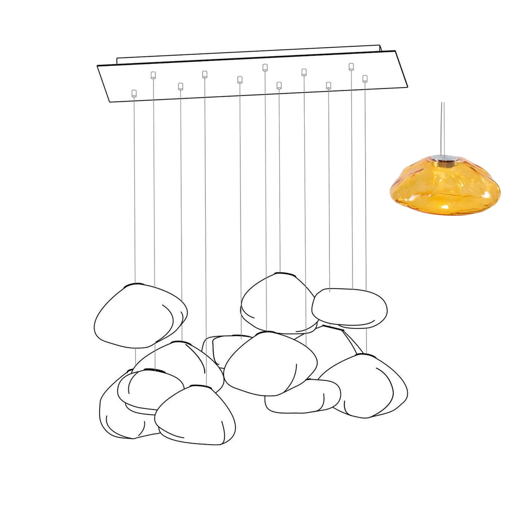 Halo Round Faceted Glass Chandelier