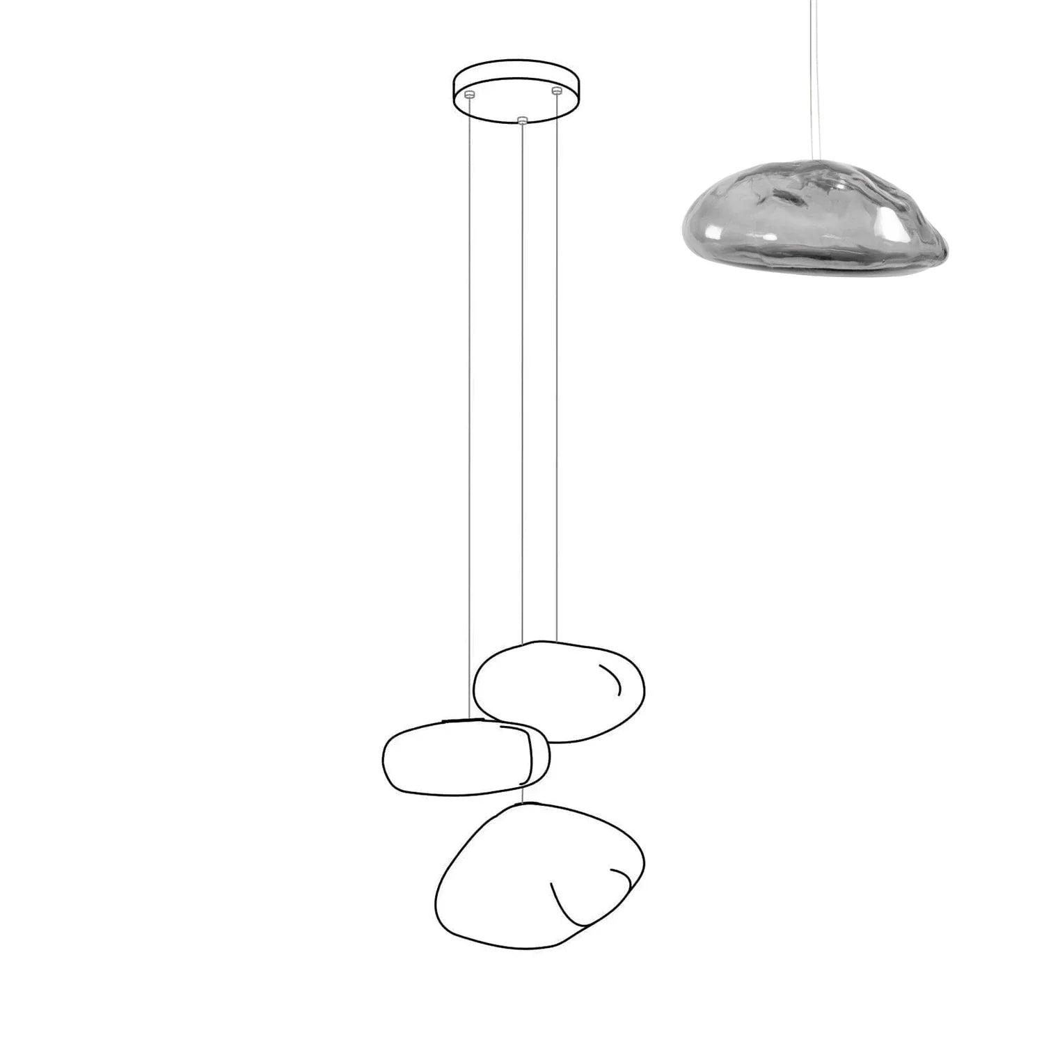 Halo Round Faceted Glass Chandelier