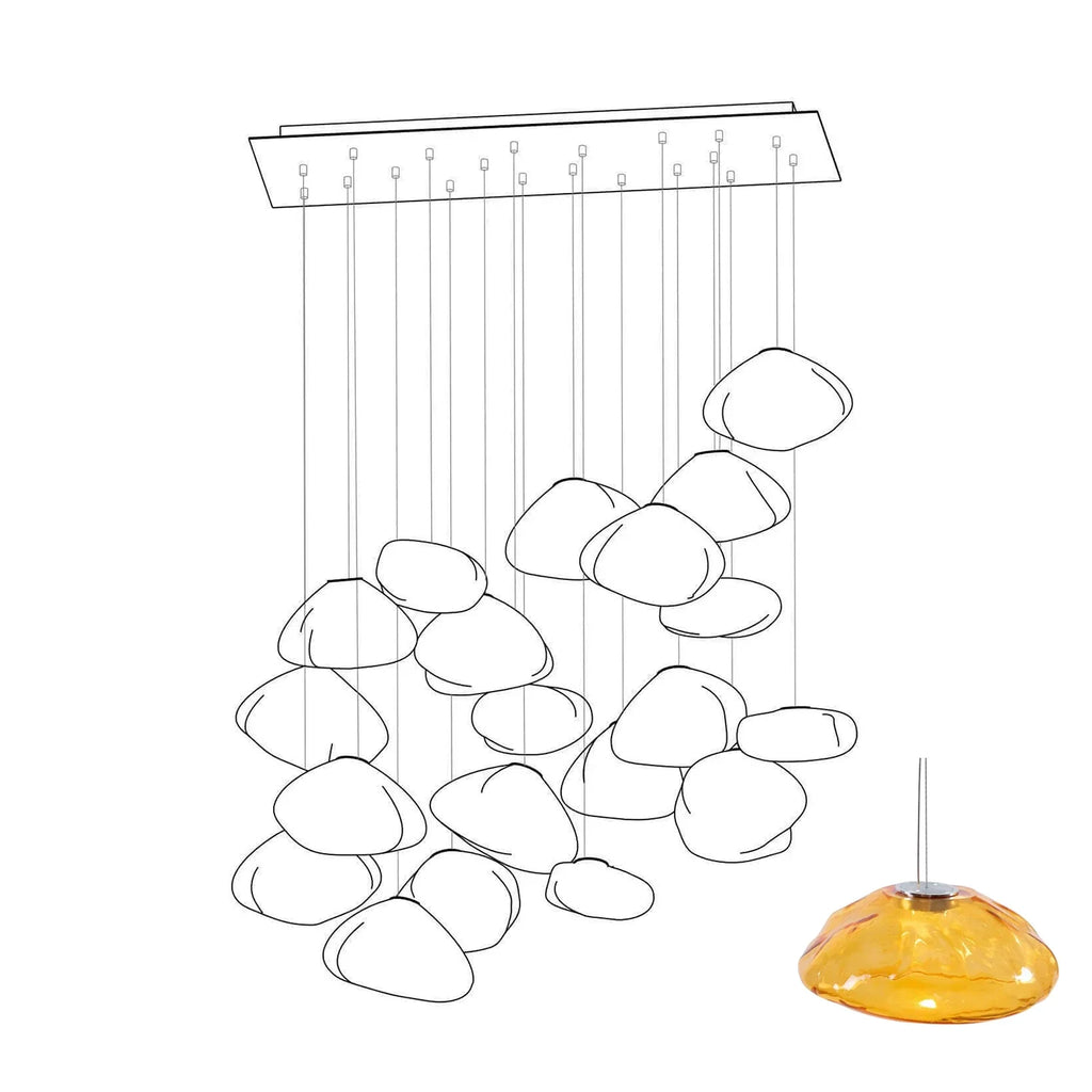 Halo Round Faceted Glass Chandelier