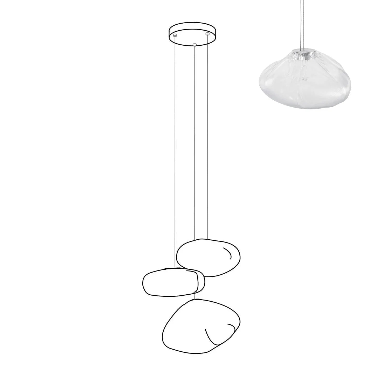 Halo Round Faceted Glass Chandelier