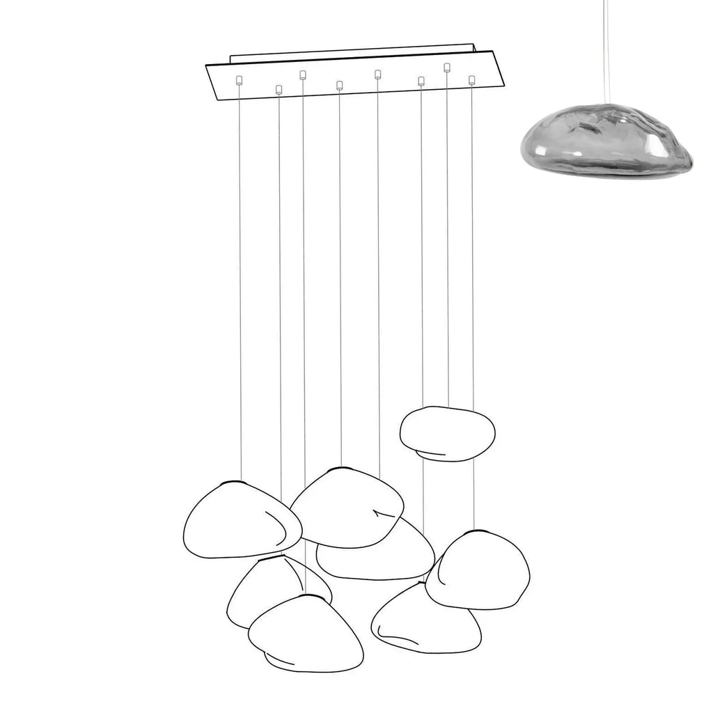Halo Round Faceted Glass Chandelier