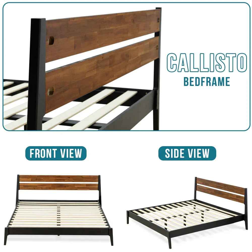 Callisto Solid Wood Bed Frame