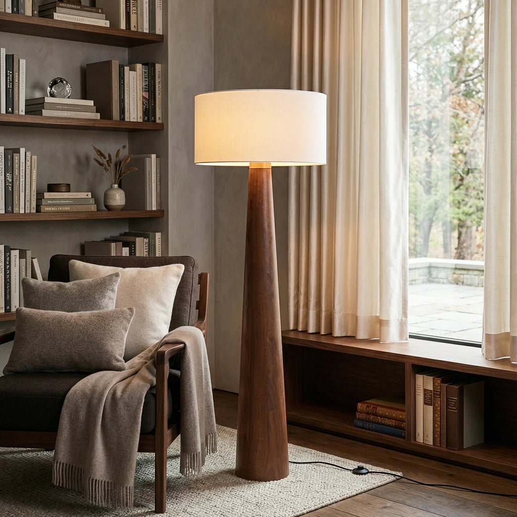 Pleated Fabric Tapered Floor Lamp