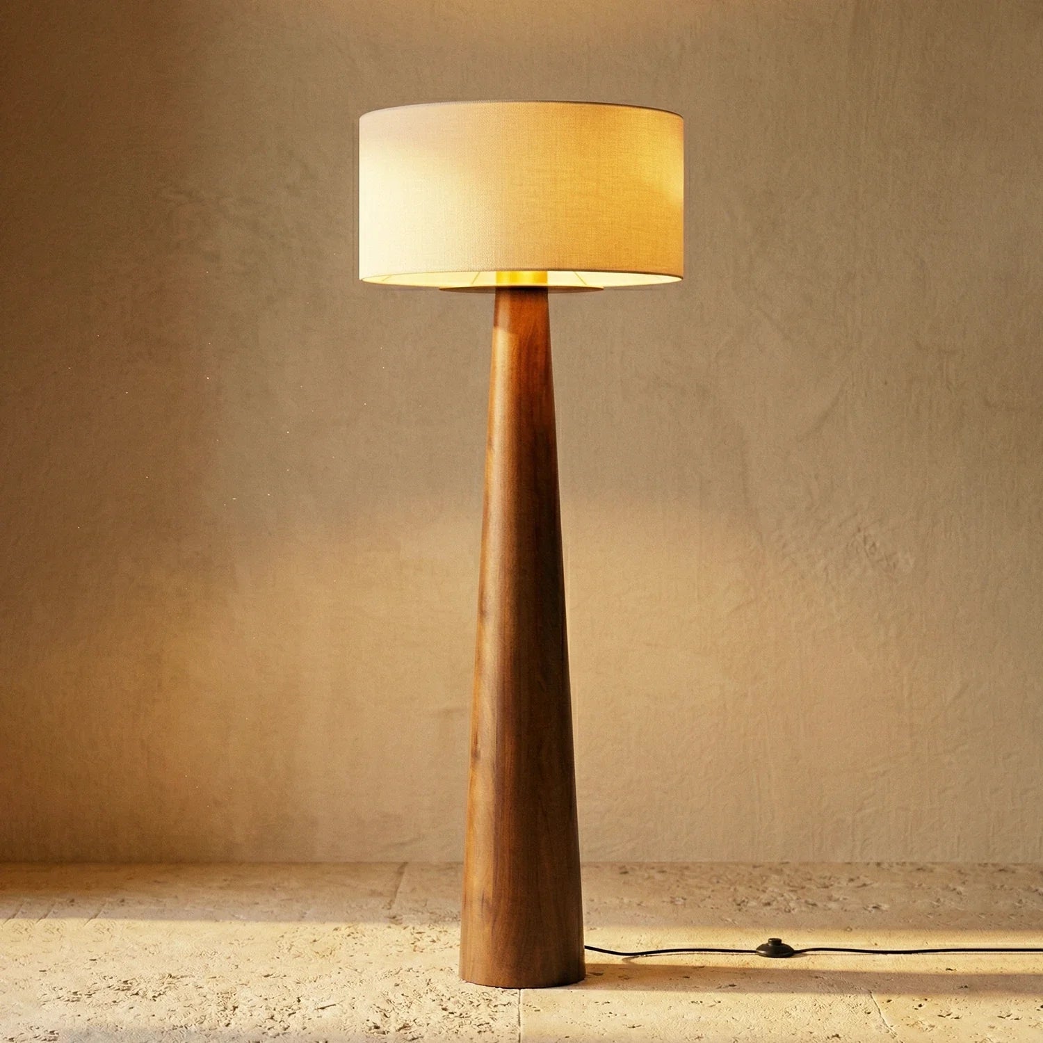 Pleated Fabric Tapered Floor Lamp