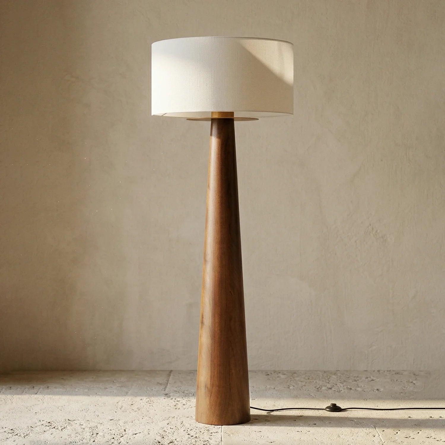 Pleated Fabric Tapered Floor Lamp